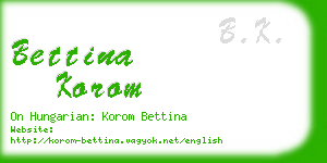 bettina korom business card